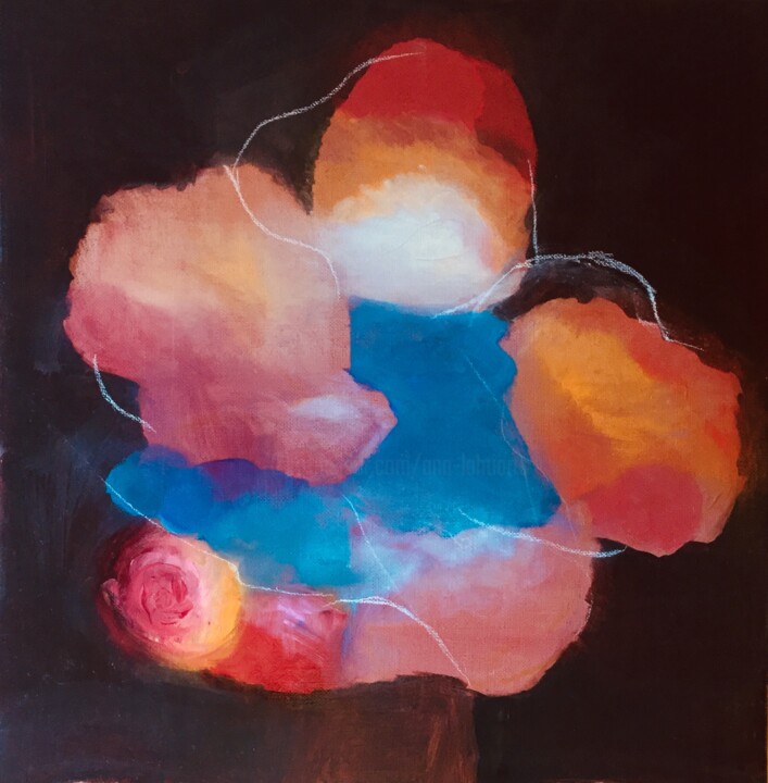 Peinture intitulée "Fleur de Jardin" par Ann Lahti, Œuvre d'art originale, Huile