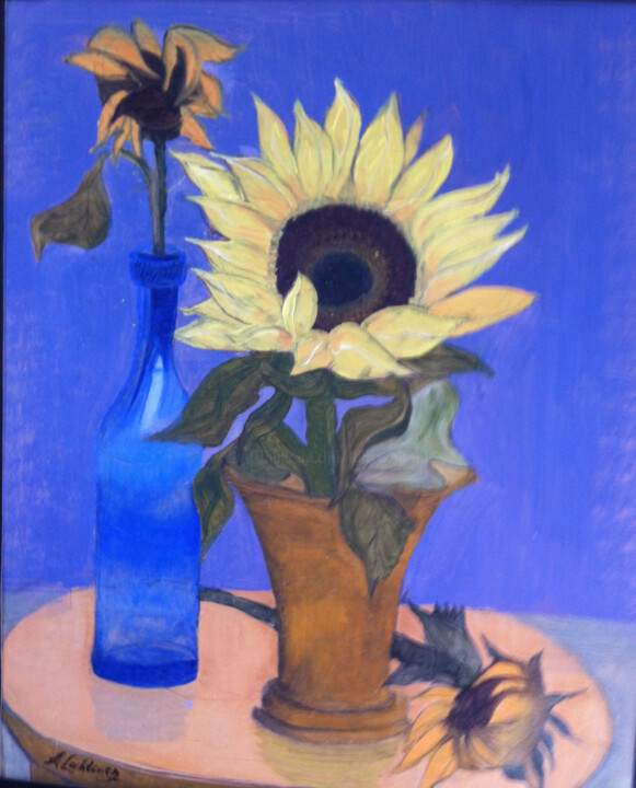 Painting titled "Sunflowers still li…" by Ann Lahti, Original Artwork, Oil