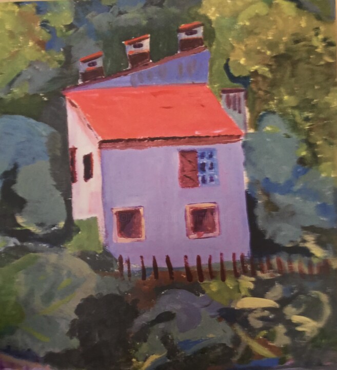 Painting titled "House in Provence" by Ann Lahti, Original Artwork, Acrylic