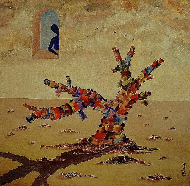 Peinture intitulée "THE WITNESSE" par Abdelali Announi, Œuvre d'art originale