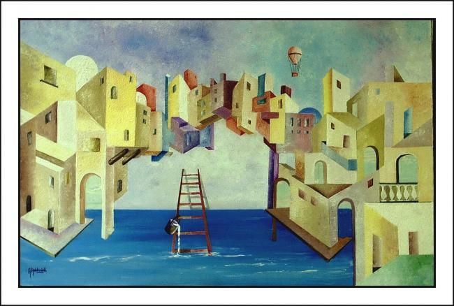 Peinture intitulée "Venise" par Abdelali Announi, Œuvre d'art originale