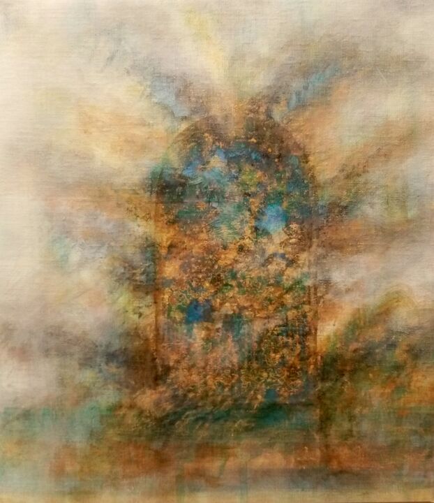 Peinture intitulée "Blue portal" par Ann-Pia Azizuddin, Œuvre d'art originale, Acrylique