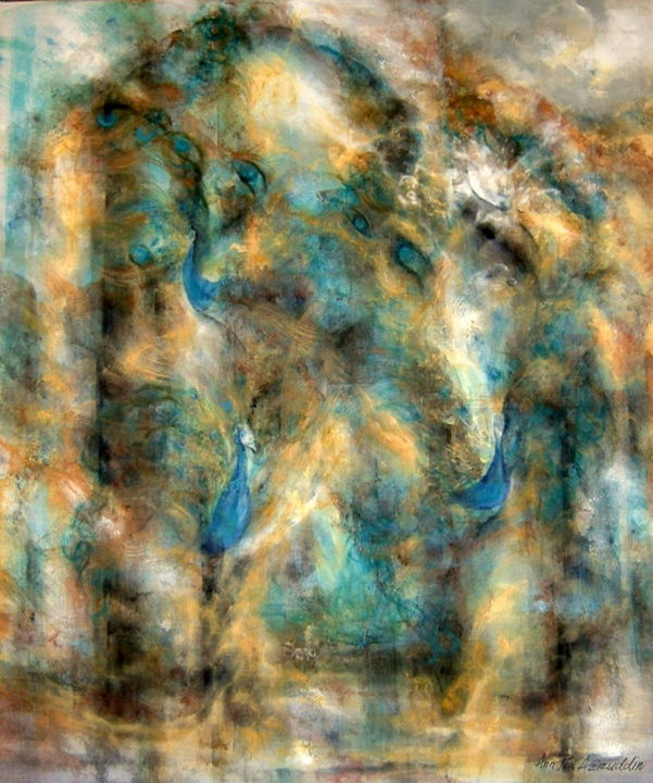 Peinture intitulée "Golden Dancers" par Ann-Pia Azizuddin, Œuvre d'art originale