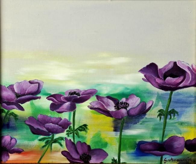 Painting titled "ANEMONI" by Annuccia Ghisi, Original Artwork