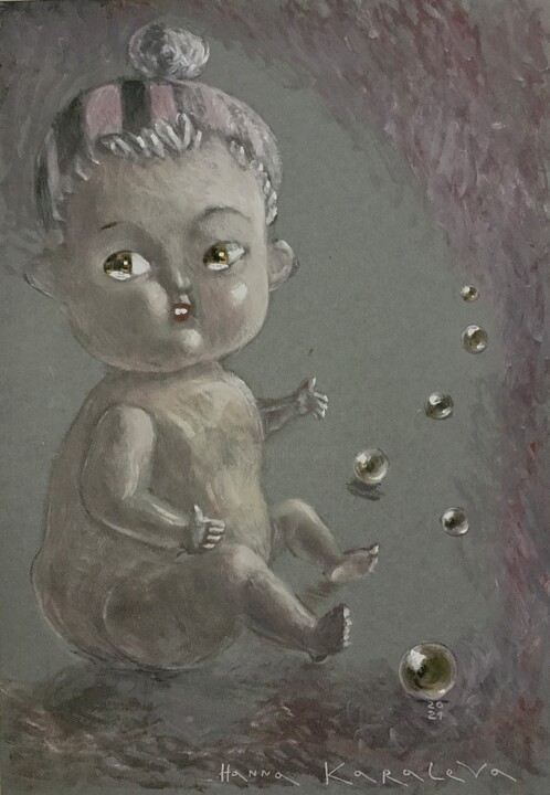 Dibujo titulada "Celluloid tears(2)" por Hanna Karaleva, Obra de arte original, Oleo