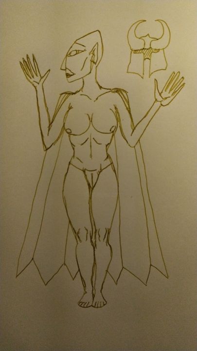 Dibujo titulada "epola" por Lichu969, Obra de arte original, Bolígrafo