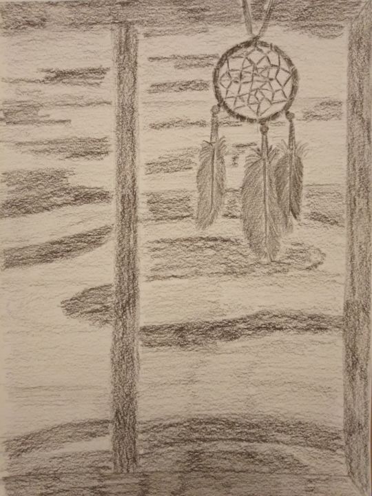 Dessin intitulée "Рисунок "Ловец снов…" par Vladimir Anoshko, Œuvre d'art originale, Crayon