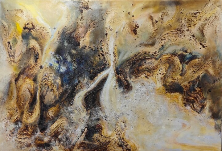 Painting titled "Spring Of Conscious…" by Anpha X, Original Artwork, Oil