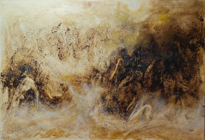 Peinture intitulée "River Of Consciousn…" par Anpha X, Œuvre d'art originale, Huile