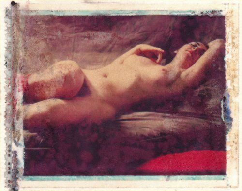 Photography titled "Polaroid-nude of G" by Frank Morris, Original Artwork, Manipulated Photography