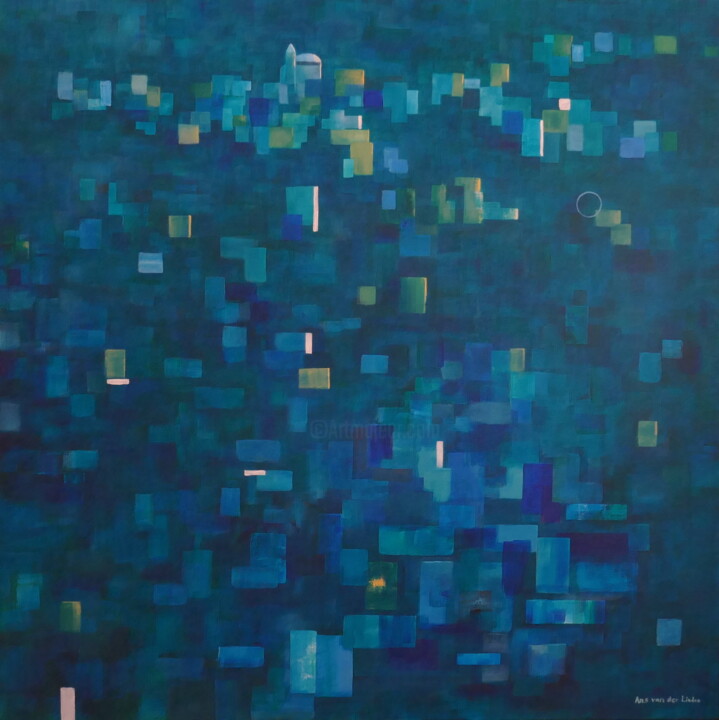 Картина под названием "Amalfi Coast - Top…" - Ans Van Der Linden, Подлинное произведение искусства, Акрил