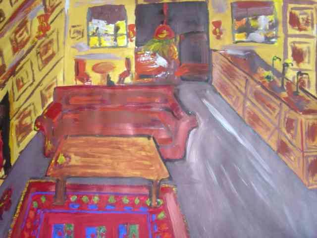 Peinture intitulée "cosy pub" par Anne-So Fauvel, Œuvre d'art originale