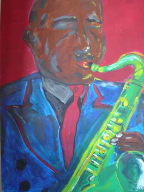 Peinture intitulée "trompette verte" par Anne-So Fauvel, Œuvre d'art originale