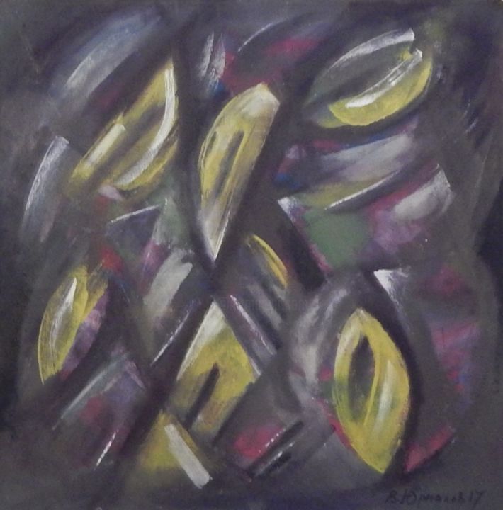 Картина под названием "Жёлтые плоды" - Владимир Юрпалов, Подлинное произведение искусства, Масло