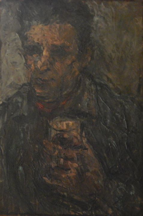 Картина под названием "Бухгалтер" - Владимир Юрпалов, Подлинное произведение искусства, Масло