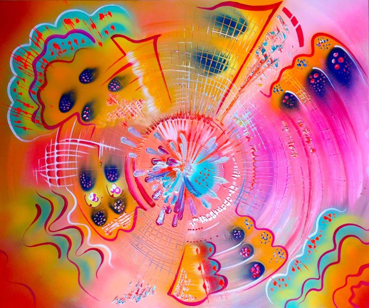 Peinture intitulée "Spring Colour Wheel" par Missy, Œuvre d'art originale, Acrylique