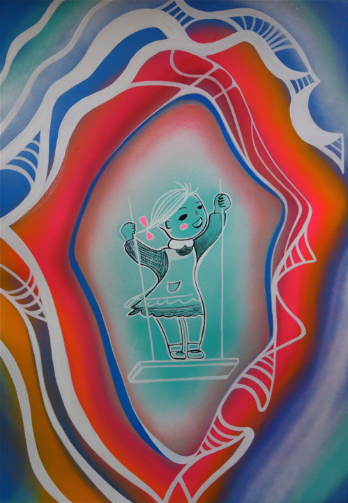 Peinture intitulée "Aquarius Girl" par Missy, Œuvre d'art originale, Acrylique