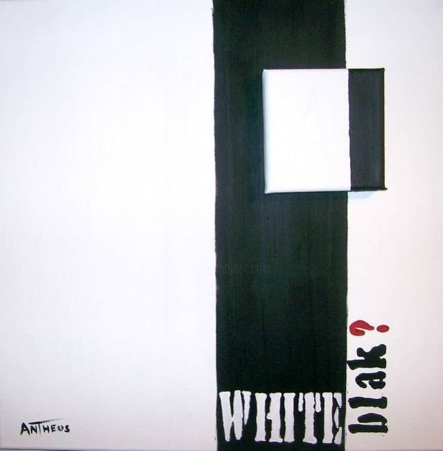 Painting titled "BLAK AND WHITE 1" by Antheus, Original Artwork