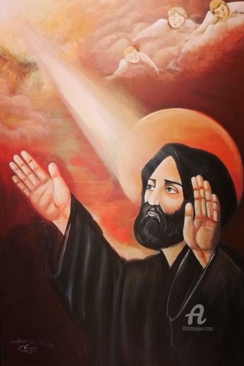 Painting titled "Saint Hardini" by Anthony Abdel Karim, Original Artwork, Acrylic
