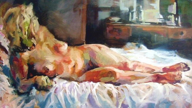 Painting titled "Lynn 2" by Anthony Barrow, Original Artwork, Oil