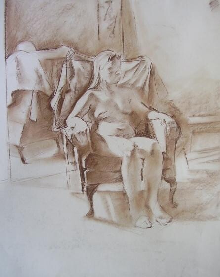 Drawing titled "Life Study" by Anthony Barrow, Original Artwork