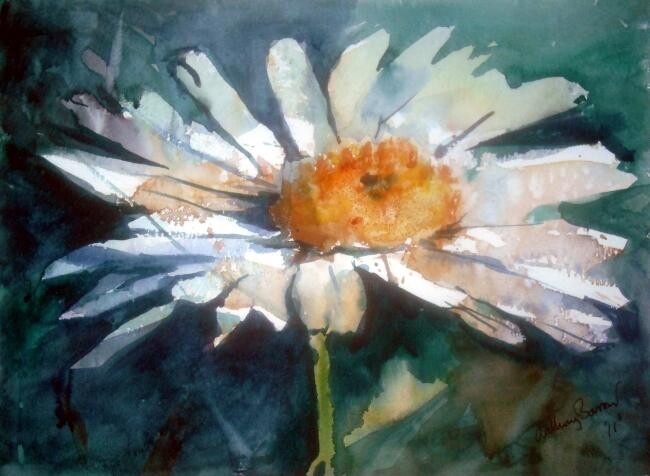 Pintura intitulada "Daisy" por Anthony Barrow, Obras de arte originais, Aquarela