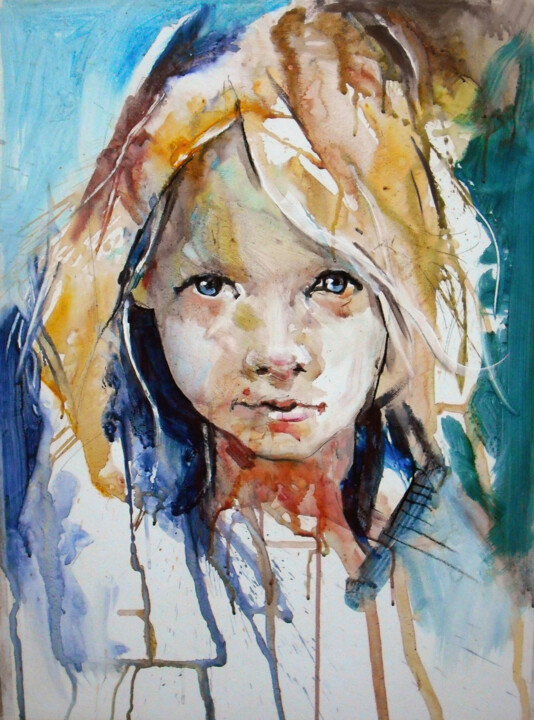 Painting titled "Age of Innocence" by Anthony Barrow, Original Artwork, Oil