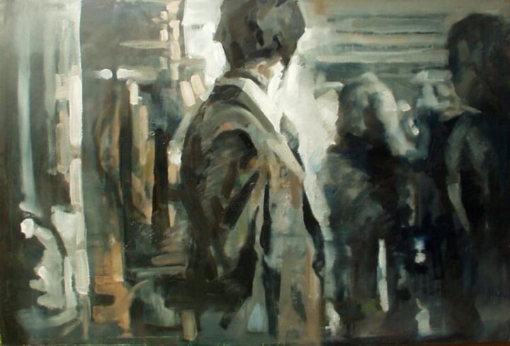 Painting titled "Watching" by Anthony Barrow, Original Artwork, Oil