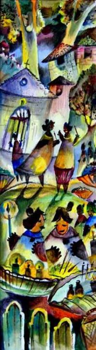 Peinture intitulée "sabado_de_gloria_21…" par Anthony Fermin, Œuvre d'art originale