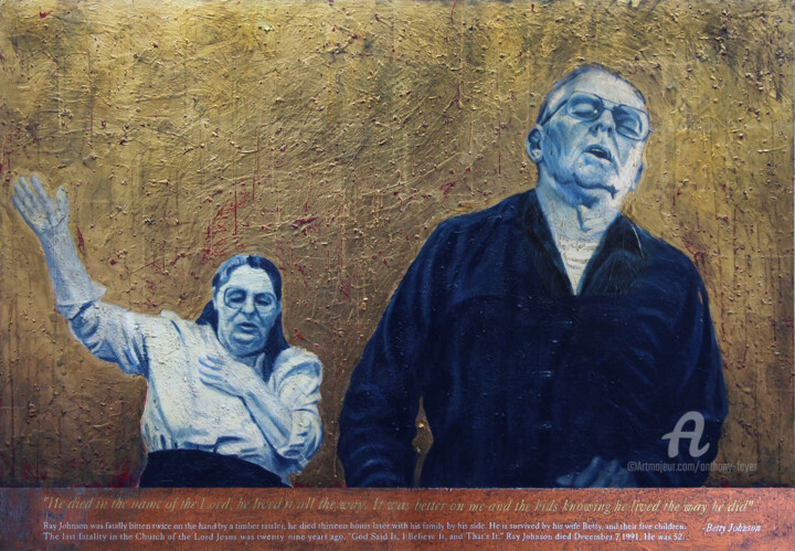 Картина под названием "The Johnson's" - Anthony Feyer, Подлинное произведение искусства, Масло