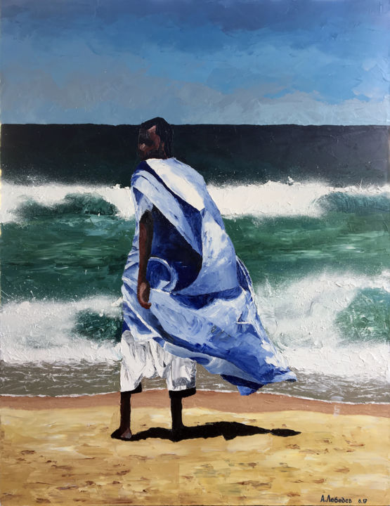 Painting titled "Mauritanian" by Anthony Lebedev, Original Artwork, Oil
