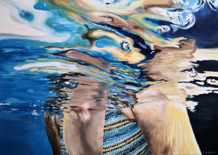 "Under water" başlıklı Tablo Anthony Lebedev tarafından, Orijinal sanat, Petrol