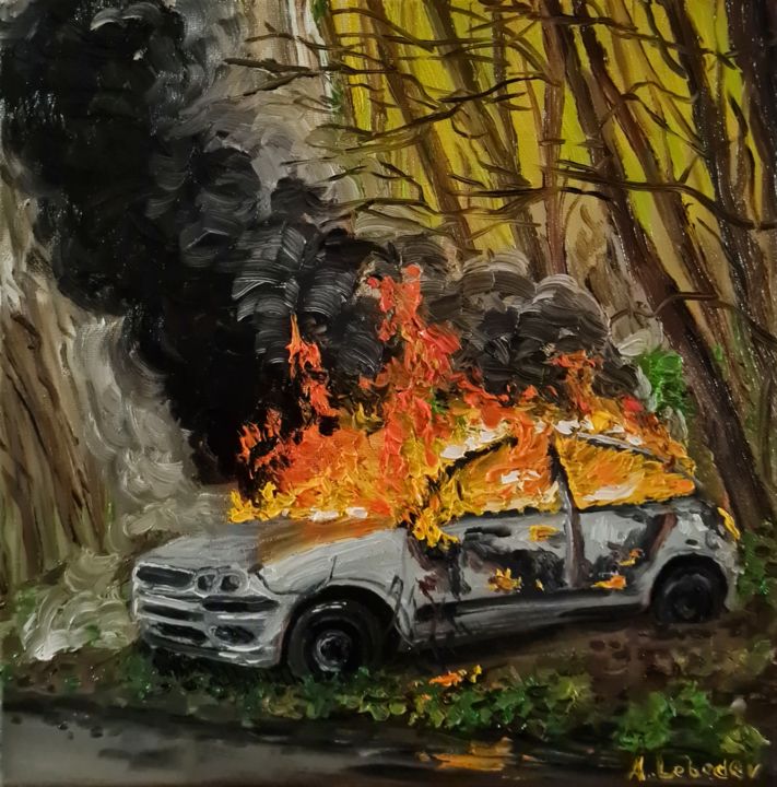 Peinture intitulée "On the sidelines" par Anthony Lebedev, Œuvre d'art originale, Huile Monté sur Châssis