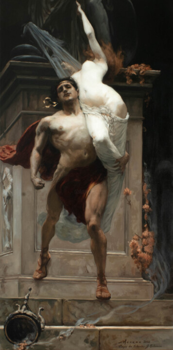 Pittura intitolato "Étude de "Ajax and…" da Anthony Moreau, Opera d'arte originale, Olio