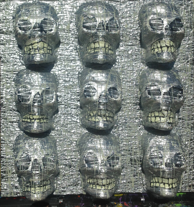 Peinture intitulée "Skull Art 3D Painti…" par Anthony Saldivar, Œuvre d'art originale, Acrylique