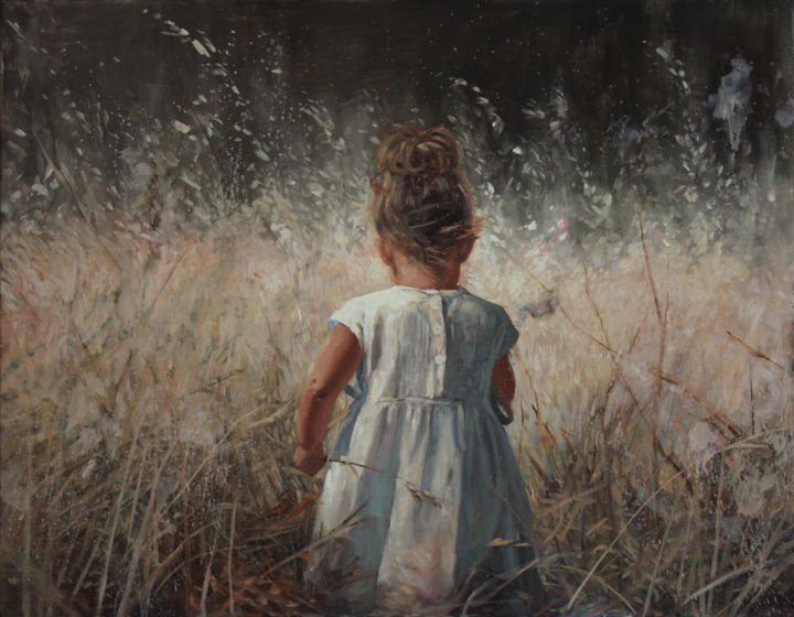 Painting titled "Pyromanie" by Anthony Moreau, Original Art, Oil