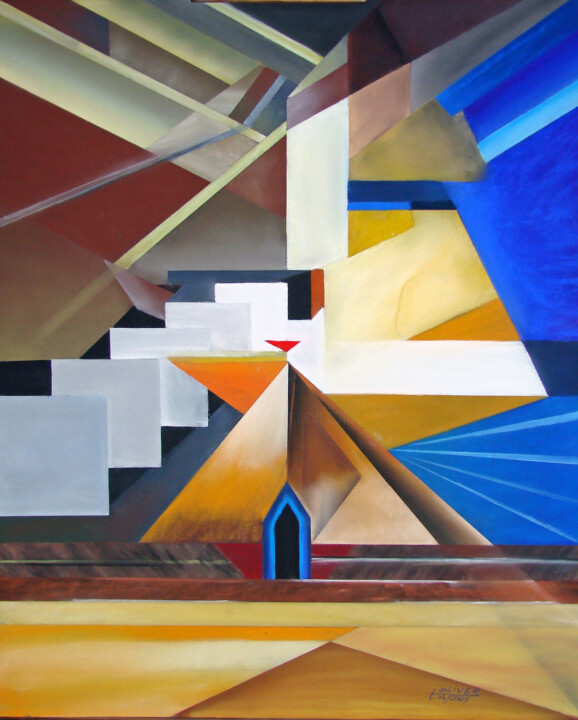 Pintura intitulada "espace-abstrait.jpg" por Anthony Oliver, Obras de arte originais, Pastel