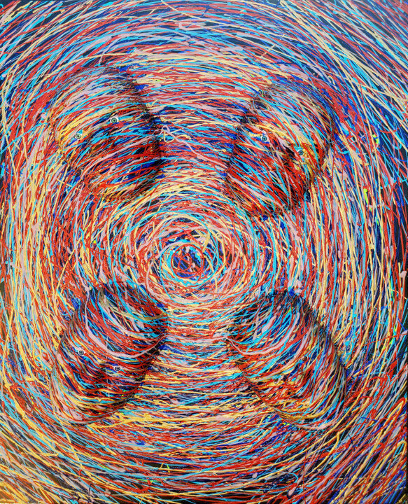 Painting titled "Swirling Paint 3D F…" by Anthony Saldivar, Original Artwork, Acrylic