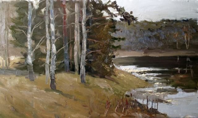 Painting titled "«Mikhailovskoye»" by Stanislav Antipov, Original Art, Oil