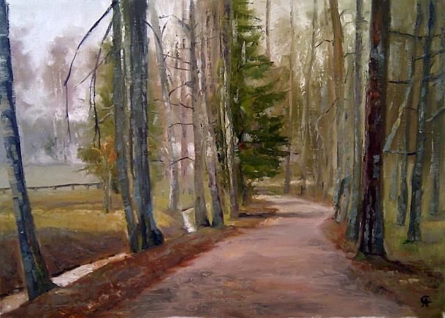 Painting titled "«Mikhailovskoye»" by Stanislav Antipov, Original Art, Oil