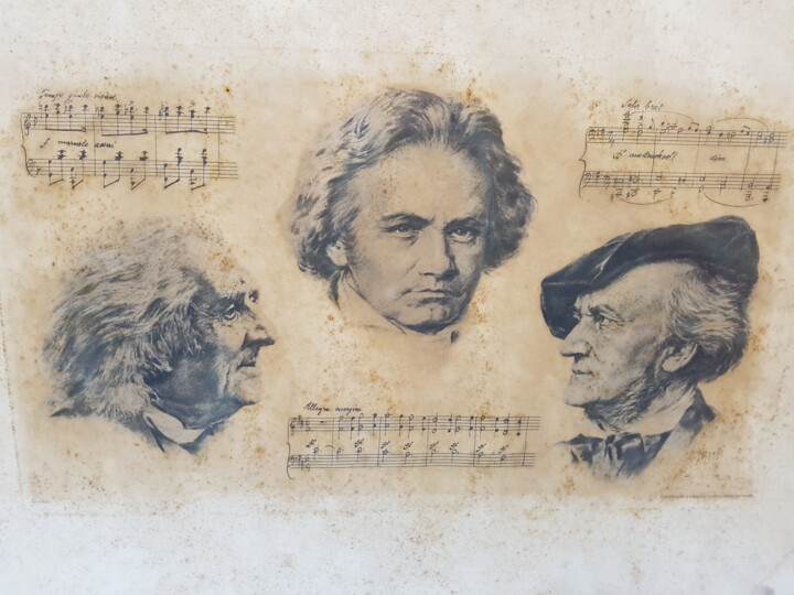 Printmaking titled "Antique Franz Liszt…" by Antiquités Mamimoun, Original Artwork, Lithography