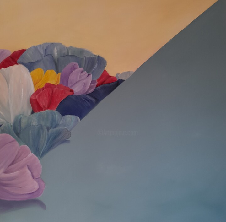 Pintura titulada "Flower Power" por Antje Horn, Obra de arte original, Oleo Montado en Bastidor de camilla de madera