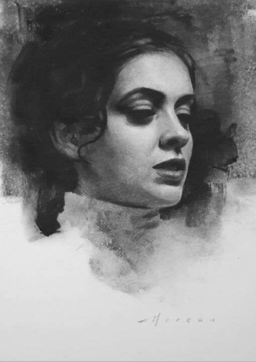Drawing titled "n°9" by Anthony Moreau, Original Artwork, Charcoal