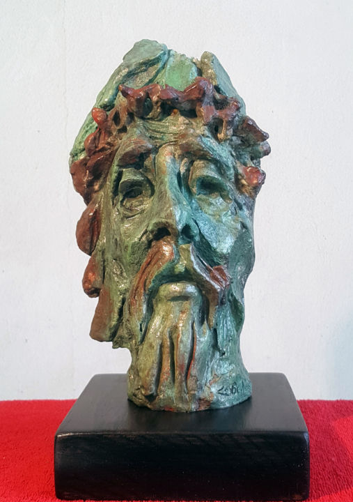 Escultura intitulada ""  CHRIST COURONNE "" por Antoine Berbari, Obras de arte originais, Bronze