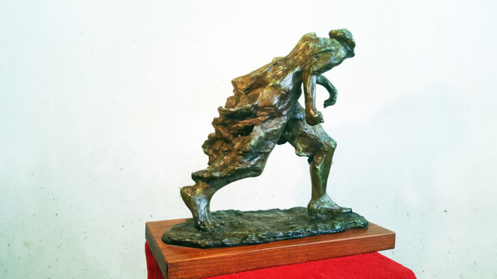 Sculptuur getiteld ""CAIN"" door Antoine Berbari, Origineel Kunstwerk, Bronzen