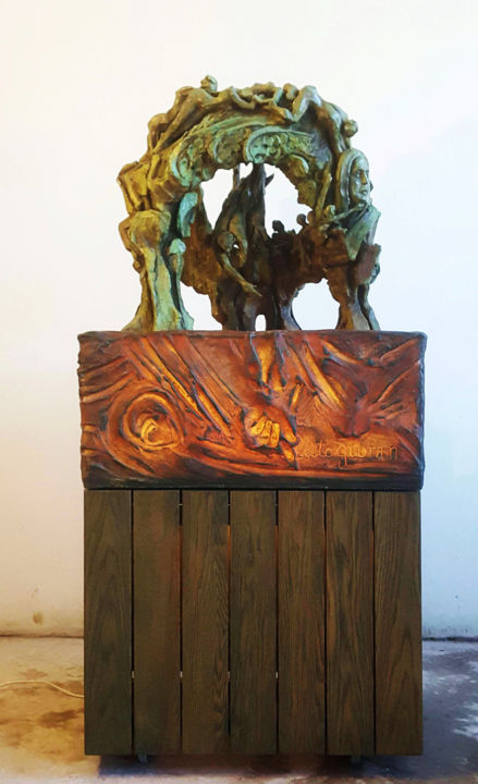 Sculpture titled ""FORUM A GEBRAN KHA…" by Antoine Berbari, Original Artwork, Bronze