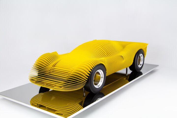 Sculpture titled "Ferrari 330 P4" by Antoine Dufilho, Original Artwork, Aluminium