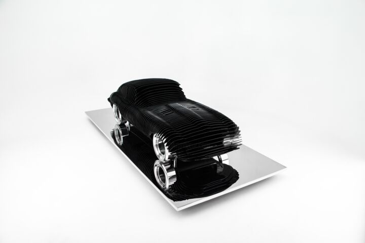 Sculpture titled "Jaguar Type E" by Antoine Dufilho, Original Artwork, Aluminium