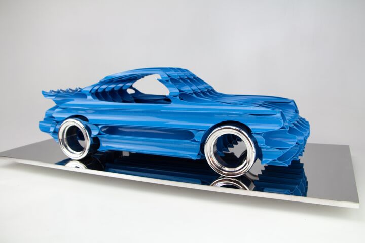 Sculpture titled "Porsche 930 Turbo" by Antoine Dufilho, Original Artwork, Aluminium