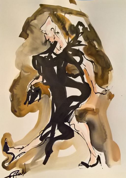 제목이 "Miss goth 7"인 그림 Antoine Faure로, 원작, 잉크